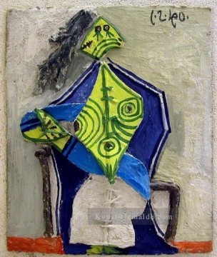 Frau sitzen dans un fauteuil 5 1940 kubist Pablo Picasso Ölgemälde